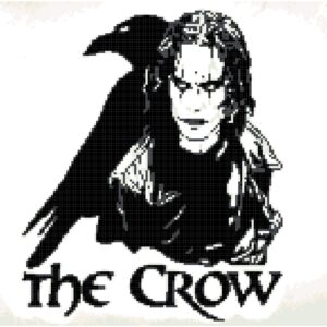 The Crow Cross Stitch Pattern by Kustom Cross Stitch / Modern Cross Stitch Pattern / Stitch Count 150 x 144 Stitches /  The Crow Home Decor