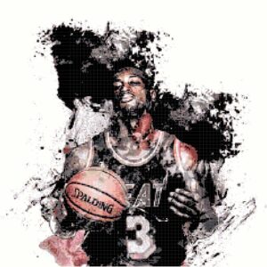Watercolor Basketball Player Cross Stitch Printable Needlework Pattern - Stitch Count: 236 x 222 - DIY Crossstitch Chart