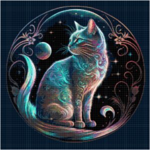 Cat Globe Cross Stitch Pattern by A Cross Stitch Pattern, Full Coverage Cross Stitch Pattern, Instant Download Cross Stitch Pattern
