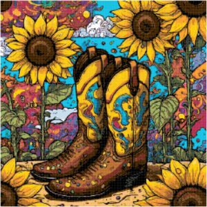 Cowboy Boots Cross Stitch Pattern by A Cross Stitch Pattern, Full Coverage Cross Stitch Pattern, Instant Download Cross Stitch Pattern
