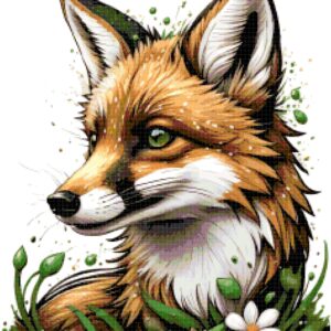 Dripping Fox 2 Skull Cross Stitch Pattern A Cross Stitch Pattern, Full Coverage Cross Stitch Pattern, Instant Download Cross Stitch Pattern