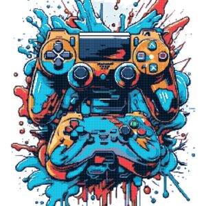 Dripping Gamer Cross Stitch Pattern by A Cross Stitch Pattern, Full Coverage Cross Stitch Pattern, Instant Download Pattern