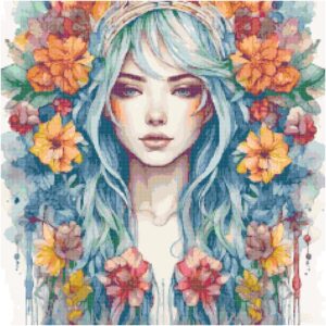 Dripping Girl Cross Stitch Pattern by A Cross Stitch Pattern, Full Coverage Cross Stitch Pattern, Instant Download Cross Stitch Pattern