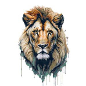 Dripping Lion Cross Stitch Pattern A Cross Stitch Pattern, Full Coverage Cross Stitch Pattern, Instant Download Cross Stitch Pattern