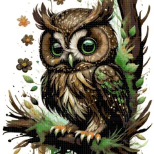 Dripping Owl Cross Stitch Pattern A Cross Stitch Pattern, Full Coverage Cross Stitch Pattern, Instant Download Cross Stitch Pattern