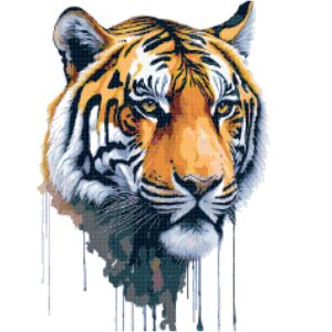 Dripping Tiger Cross Stitch Pattern A Cross Stitch Pattern, Full Coverage Cross Stitch Pattern, Instant Download Cross Stitch Pattern