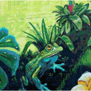 It's a Frog's Life Cross Stitch Pattern by Kustom Cross Stitch – Large, full coverage pattern – 236 x 157 Stitches – 54 Colors