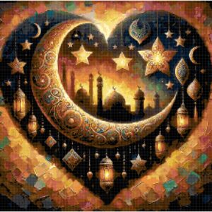 Gold Moon Cross Stitch Pattern by A Cross Stitch Pattern, Full Coverage Cross Stitch Pattern, Instant Download Pattern