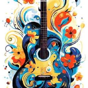Guitar Cross Stitch Pattern by A Cross Stitch Pattern, Full Coverage Cross Stitch Pattern, Instant Download Pattern