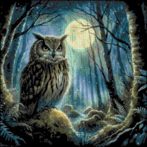 Night Owl Cross Stitch Pattern by A Cross Stitch Pattern, Full Coverage Cross Stitch Pattern, Instant Download Pattern