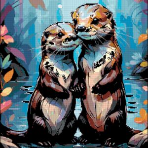Otters Cross Stitch Pattern by A Cross Stitch Pattern, Full Coverage Cross Stitch Pattern, Instant Download Pattern