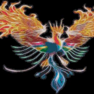 Phoenix Fractal Cross Stitch Printable Needlework Pattern - DIY Crossstitch Chart, Relaxing Hobby, Instant Download PDF