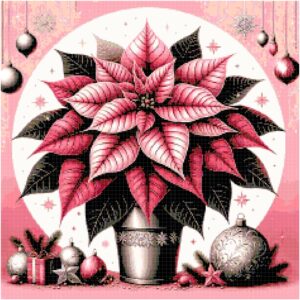 Poinsetta Cross Stitch Pattern by A Cross Stitch Pattern, Full Coverage Cross Stitch Pattern, Instant Download Cross Stitch Pattern
