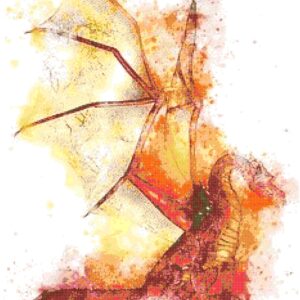 Watercolor Dragon Cross Stitch Printable Needlework Pattern - DIY Crossstitch Chart, Relaxing Hobby, Instant Download