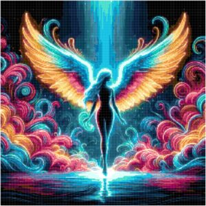 Rainbow Angel Cross Stitch Pattern by A Cross Stitch Pattern, Full Coverage Cross Stitch Pattern, Instant Download Cross Stitch Pattern